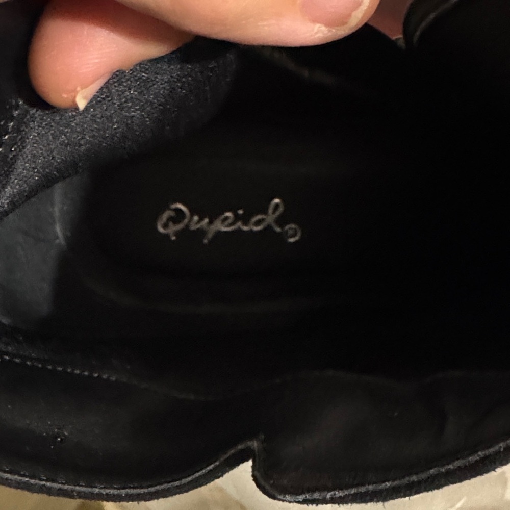 Floral Embroidered Black Ankle Boots - Picture 3 of 10